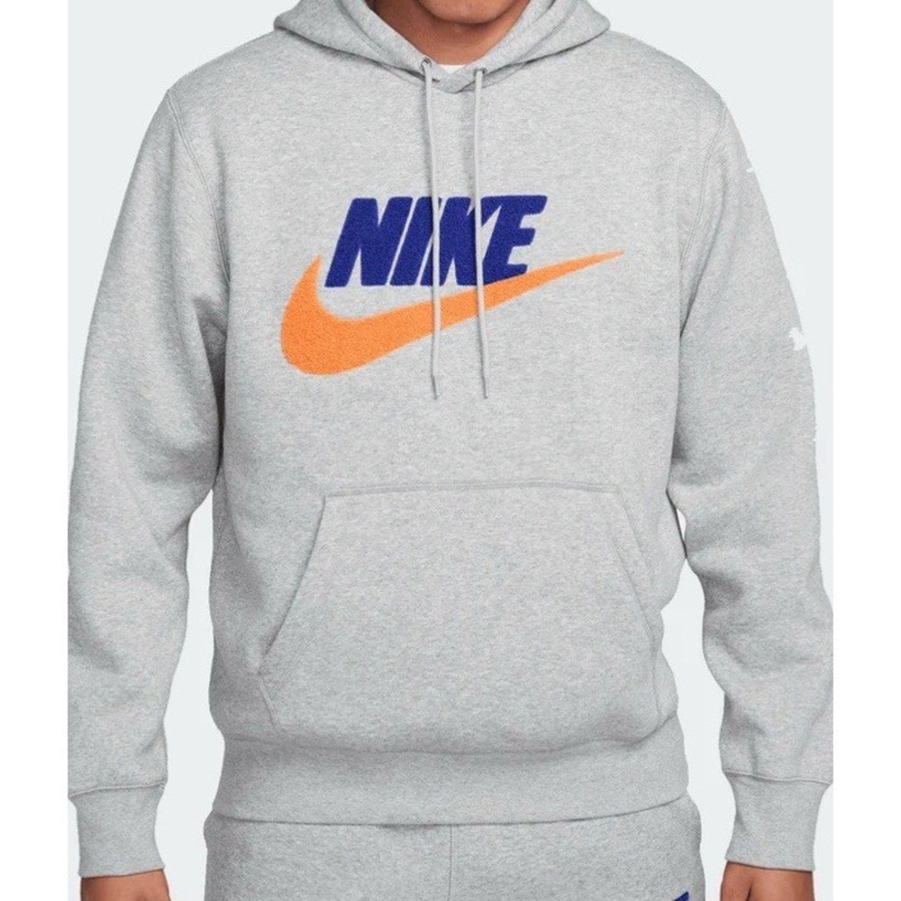 Nike Club Fleece‎ Pullover Hoodie Sweatshirt FN3104-063 Gray Mens Size-Med NWT